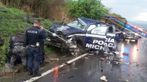 Accidente de la patrulla en la carretera La Barca a Atotonilco.