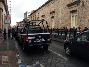 Resguardan policías puntos de manifestación de la CNTE