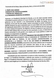 Se Avecina Conflicto en  Otra Tenencia de Morelia 