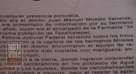 Mireles Valverde detenido en 1988 por traficante de mariguana