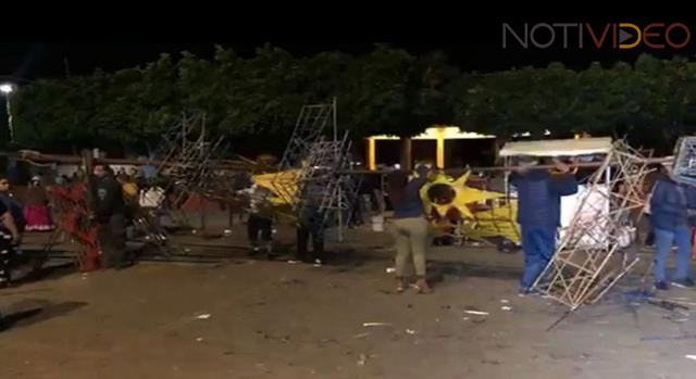 Un muerto y ocho heridos al desplomarse un castillo