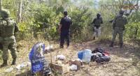 Personal de la SSP y GN localiza y destruye campamento y plantío de marihuana en Chinicuila