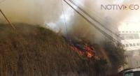 Se incendia un pastizal en en el acceso a la Central de Abastos de Morelia