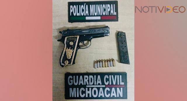 En Zamora, SSP y Policía Municipal aseguran a adolescente con arma de fuego