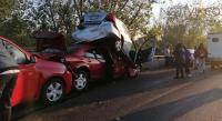 Carambola vehicular en el libramiento norte deja tres lesionados y pérdidas materiales 