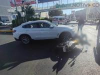 Auto y moto protagonizan choque al sur de Morelia; hay 1 herido 