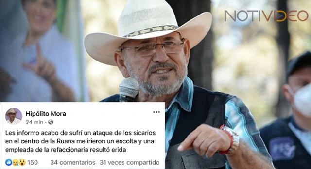Denuncia Hipólito Mora ataque armado. 
