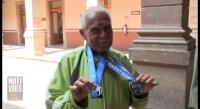 Adulto mayor michoacano, destacado maratonista a nivel internacional