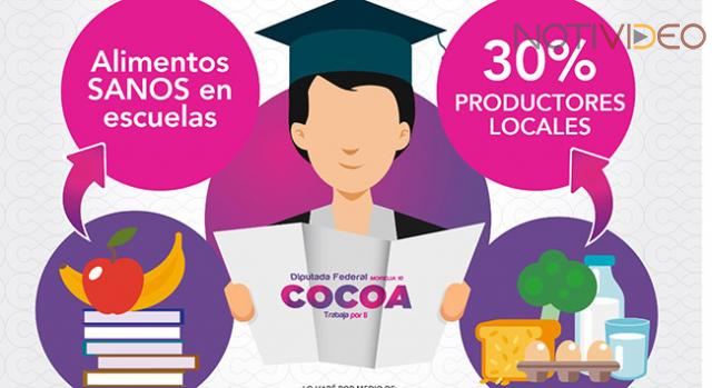 Que el Gobierno compre insumos de productores locales para alimentación escolar: Cocoa Calderón