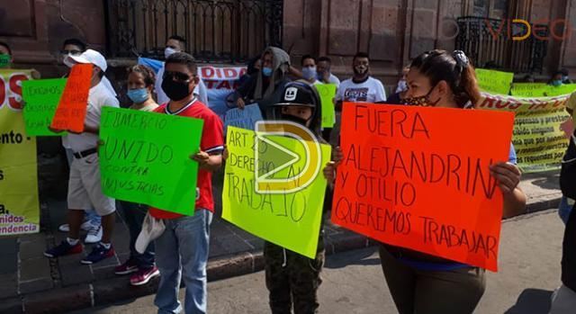 Se manifiestan comerciantes y dueños de gimnasios en Morelia 
