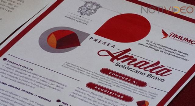 De forma exitosa, concluye convocatoria para recibir la “Presea Amalia Solórzano 2018”