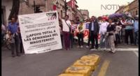 CNTE marcha en exigencia de pagos atrasados