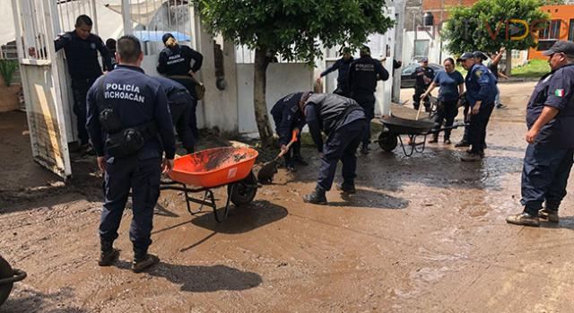 Atiende Segob contingencias por lluvias en el norte de Morelia 