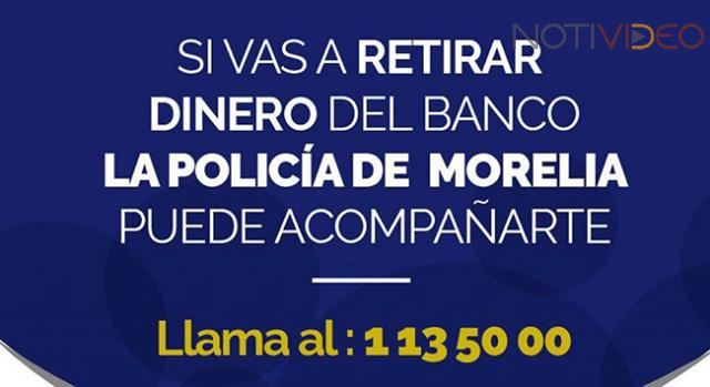 Continúa abierto y al servicio de la ciudadanía, Acompañamiento Bancario de la Policía de Morelia