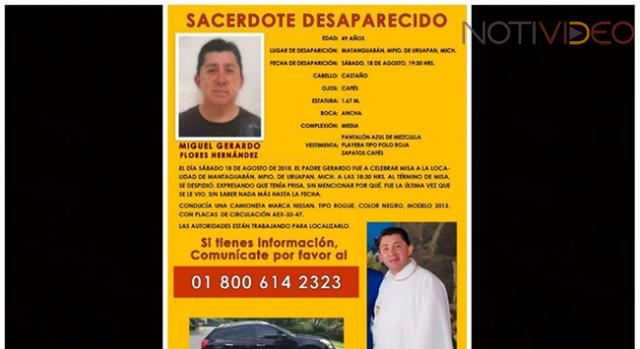 Buscan a sacerdote desaparecido en Uruapan