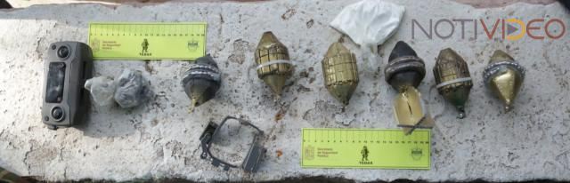 SSP, Sedena y GN aseguran seis explosivos para drones y cientos de cartuchos útiles, en La Ruana