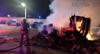 Se incendia cabina de tráiler cuando quemaban basura