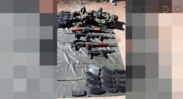Tras operativo en Tangancícuaro, SSP, Sedena y GN aseguran a tres en posesión de cuatro fusiles